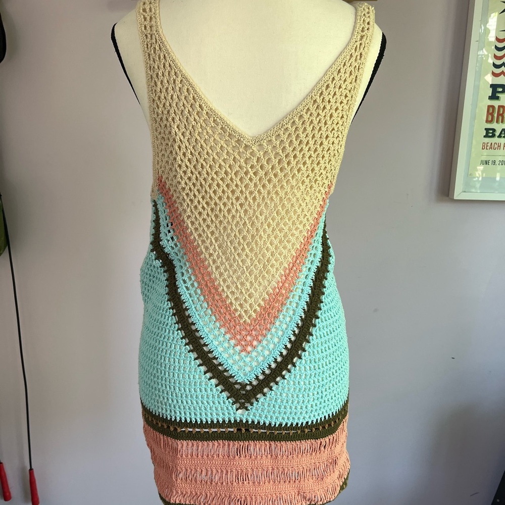 Multicolor V-Neck Crochet Tank Top (Hand made) - Picture 4 of 5